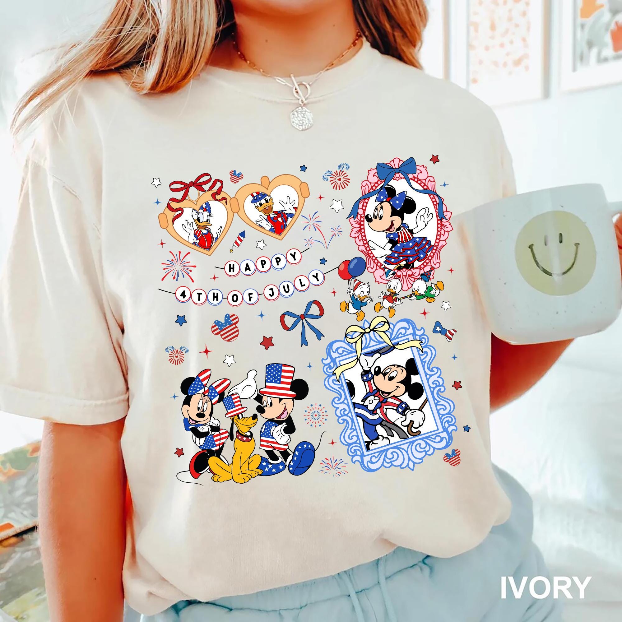 Disney 4th Of July Shirt Mickey and Friends Patriotic Matching Family Tee Red White and Blue Independence Day Tee Disneyworld Vacation Shirt Graphic Tee – Warm & Stylish · Perfect For Daily Wear