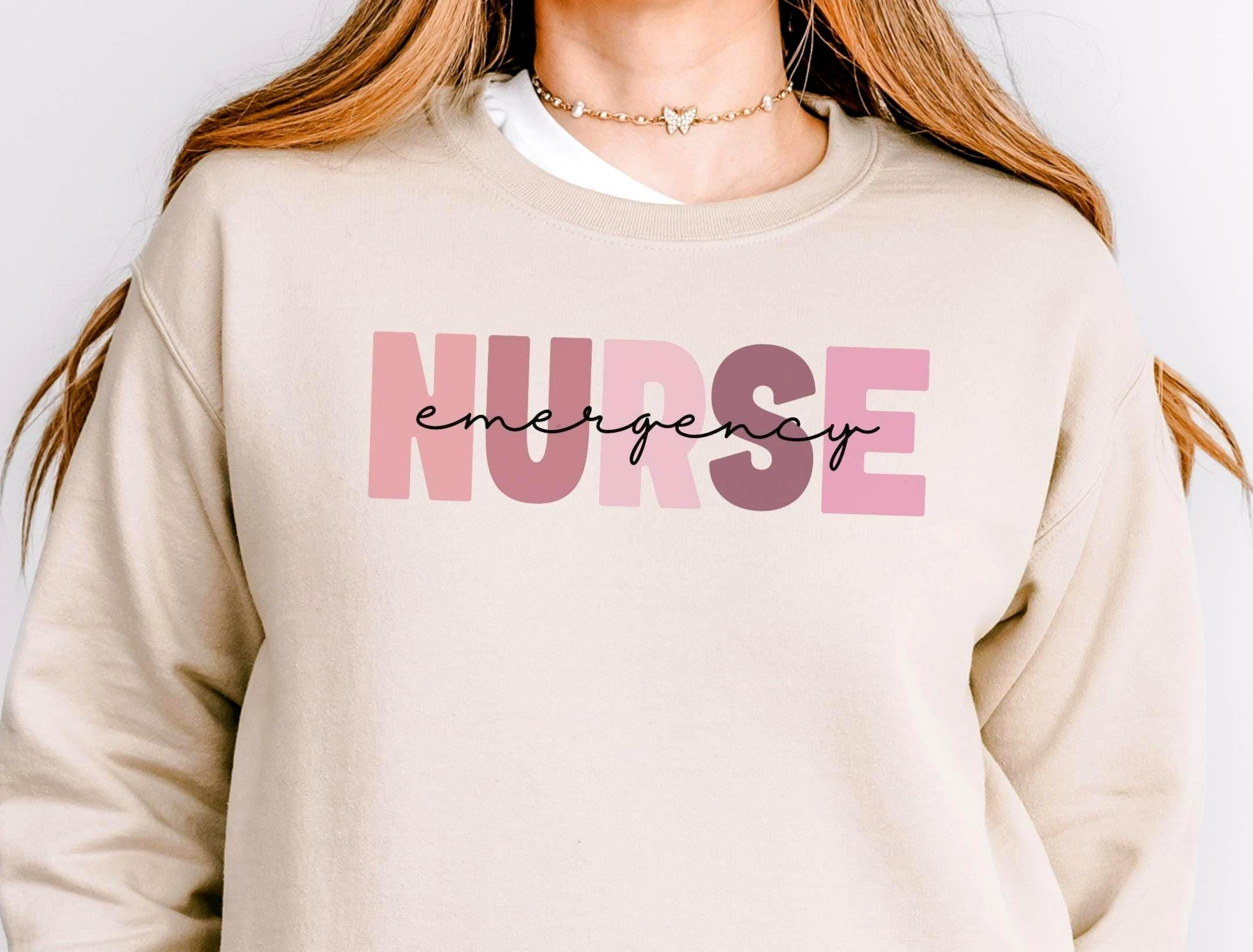 ER Nurse Sweatshirt Emergency Nurse Shirt Nurse Appreciation Week GIft RN Gift New Nurse Graduation Gift Idea Sweatshirt – Easygoing Wear · High-Quality Print