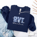 Custom RVT Sweatshirt Vet Tech Gift with Name CVT LVT Paw Print Sweatshirt for Animal Lovers Personalized Veterinary Crewneck Sweatshirt – Easygoing Wear · Great Gift For Fans