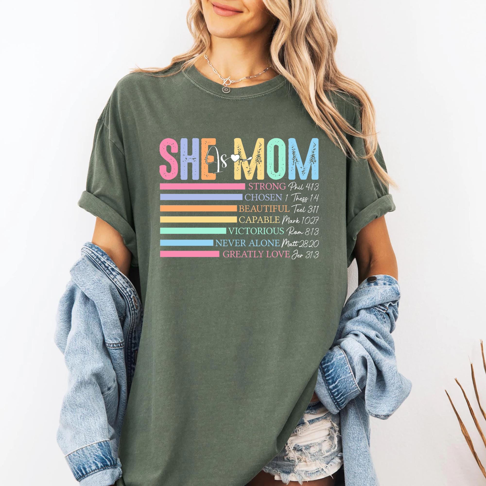 She Is Mom Shirt She is Nana Shirt Mothers Day ShirtMom Quotes ShirtInspirational Mom Shirt Blessed Mom T shirt Graphic Tee – Warm & Stylish · High-Quality Print