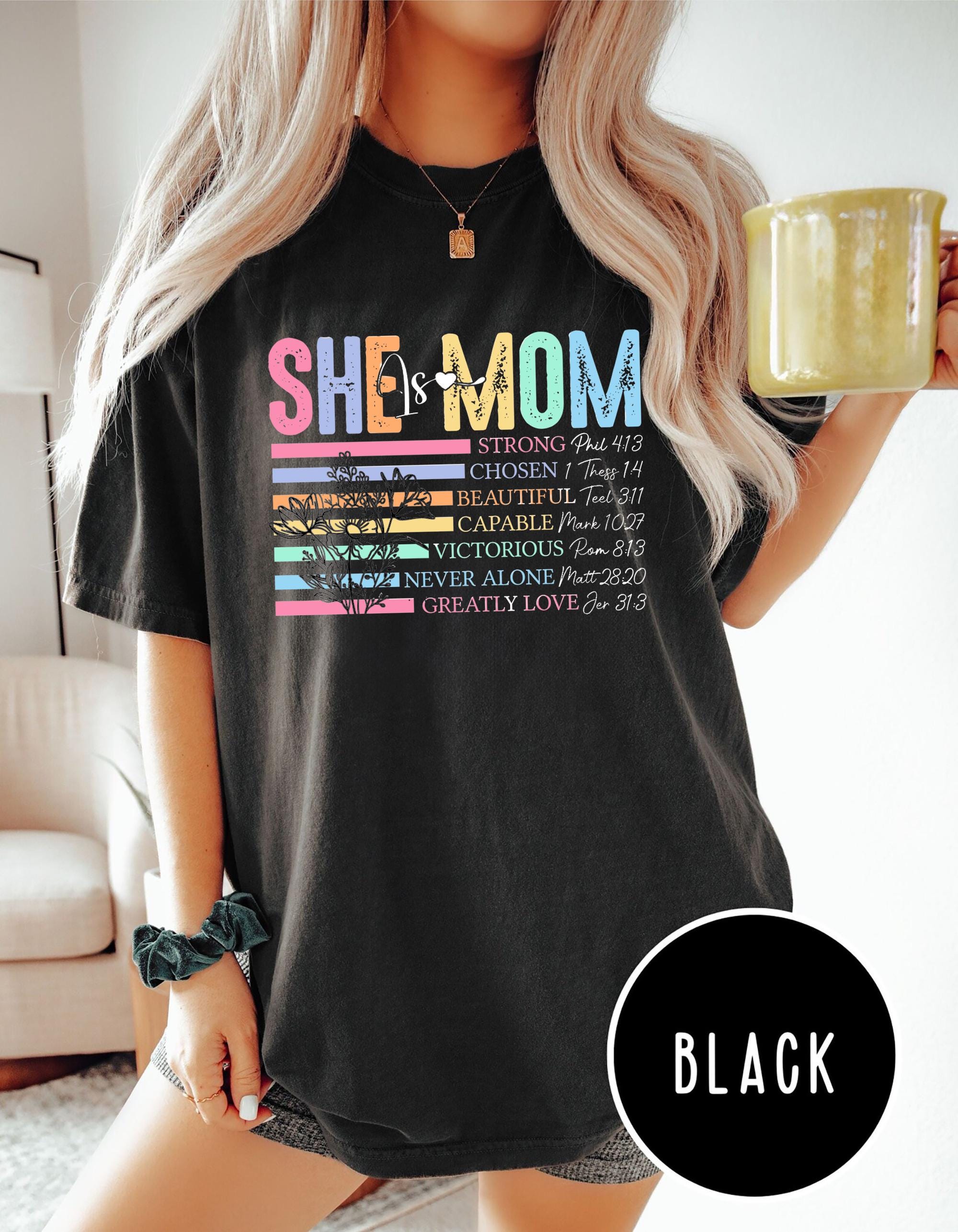 She Is Mom Shirt Mothers Day Shirt Mom Quotes Shirt Inspirational Mom Shirt Mother39s Day Gifts Mom Life Shirt Blessed Mom T shirt Graphic Tee – Feel-Good Design · Great Gift For Fans