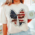 American Flag Bow Shirt USA Patriotic Tee Rustic Fourth Of July Shirt Vintage Country Girl Independence Day Shirt Western Style Gift For Her Graphic Tee – Warm & Stylish · Must-Have Style
