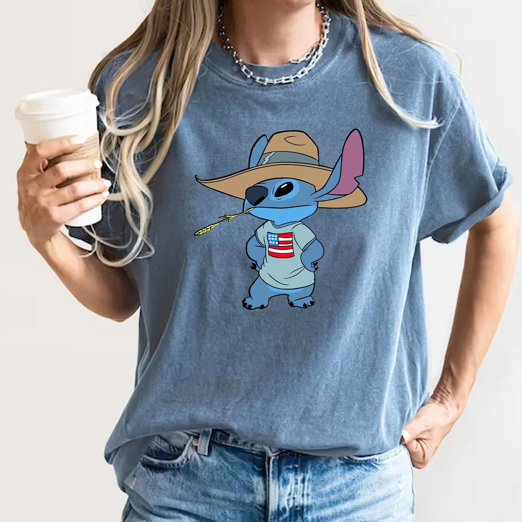 Stitch 4th Of July Dad Shirt Cowboy American Flag Tee Patriotic Disney Shirt Red White And Blue Independence Day Tee Stitch Country Dad Gift Graphic Tee – Premium Graphic · Trending Graphic Apparel