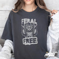 Feral and Free Cat Shirt Funny Rock Cat T Shirt Metal Cat Lover Tee Wild Cat Graphic Shirt Feral Cat Gift Idea Graphic Tee – Premium Graphic · Great Gift For Fans