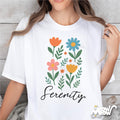 Serenity T Shirt Minimal Floral Tee Calm Flower Shirt Peaceful Nature Gift Pastel Botanical Graphic Shirt Graphic Tee – Soft Feel · Great Gift For Fans