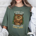 Owl T Shirt Funny Expert Advice Shirt Sarcastic Forest Animal Tee Wise Owl Talking to Myself Shirt Graphic Tee – Aesthetic Look · Top Pick For Any Outfit