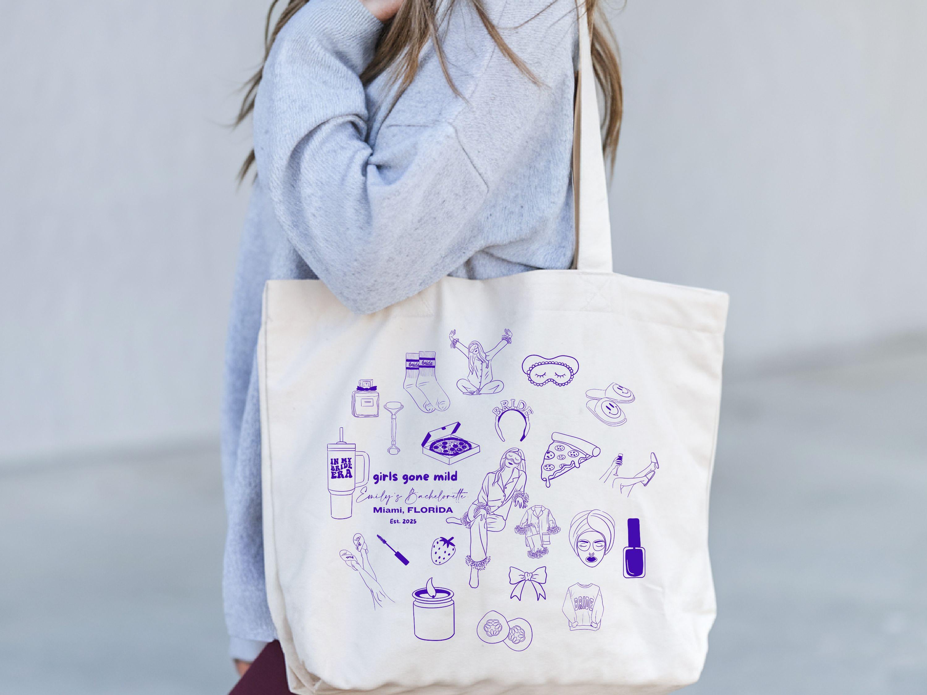 Girls Gone Mild Bachelorette Party Favor Tote Bag Spa Bachelorette Tote Personalized Spa Weekend Tote Bridesmaids Gifts for Bachelorette Tote Bag – Feel-Good Design · High-Quality Print