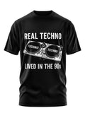 Real Techno Lived in the 90s T Shirt Men39s Retro Rave Shirt 90s Techno Gift 100 Cotton Vintage DJ Graphic Tee Graphic Tee – Easygoing Wear · Great Gift For Fans