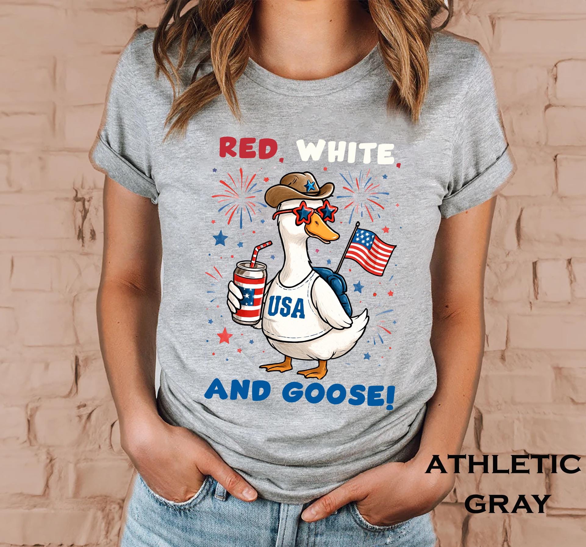 Red White and Goose Shirt Funny4th of July USA Tee Patriotic Goose Tee Independence Day Humor Tee Summer America BBQ Party Shirt Freedom Tee Graphic Tee – Fan Favorite · Top Pick For Any Outfit