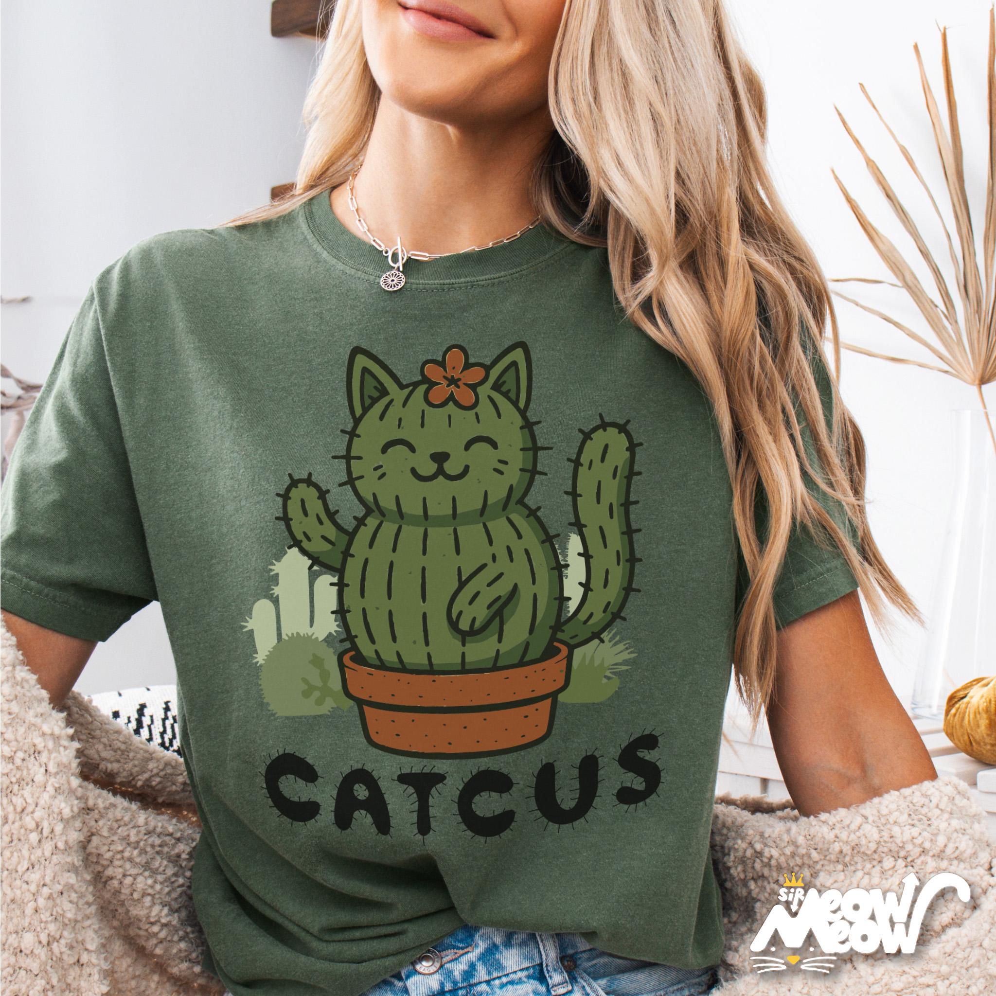 Funny Cactus Cat Shirt Cute Cat Lover Pun Tee Succulent Plant Kitty Graphic T Shirt for Women Men Graphic Tee – Easygoing Wear · Top Pick For Any Outfit