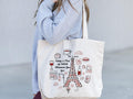 Paris Tote Bag Eiffel Tower Bag France Souvenir Bag Travel To France Bag Gift For Paris Lover Vacation in Paris BagFrance Souvenir Bag Tote Bag – Soft Feel · Great Gift For Fans