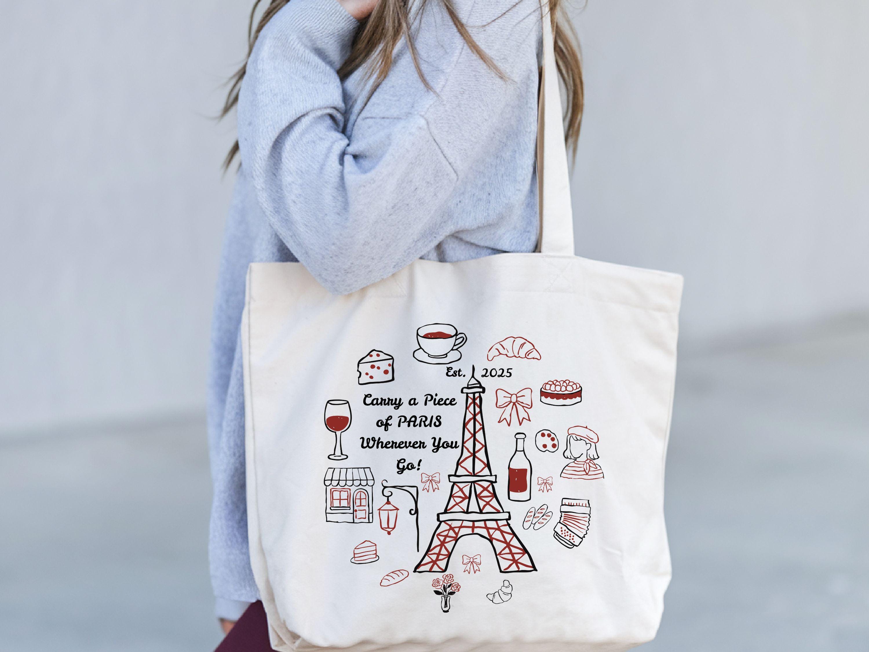 Paris Tote Bag Eiffel Tower Bag France Souvenir Bag Travel To France Bag Gift For Paris Lover Vacation in Paris BagFrance Souvenir Bag Tote Bag – Soft Feel · Great Gift For Fans