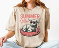 Summer Vibes Shirt Cute Highland Cow T Shirt Retro Western Summer Shirt for Women Funny Cow Tee Gift Idea Graphic Tee – Everyday Comfort · Perfect For Daily Wear