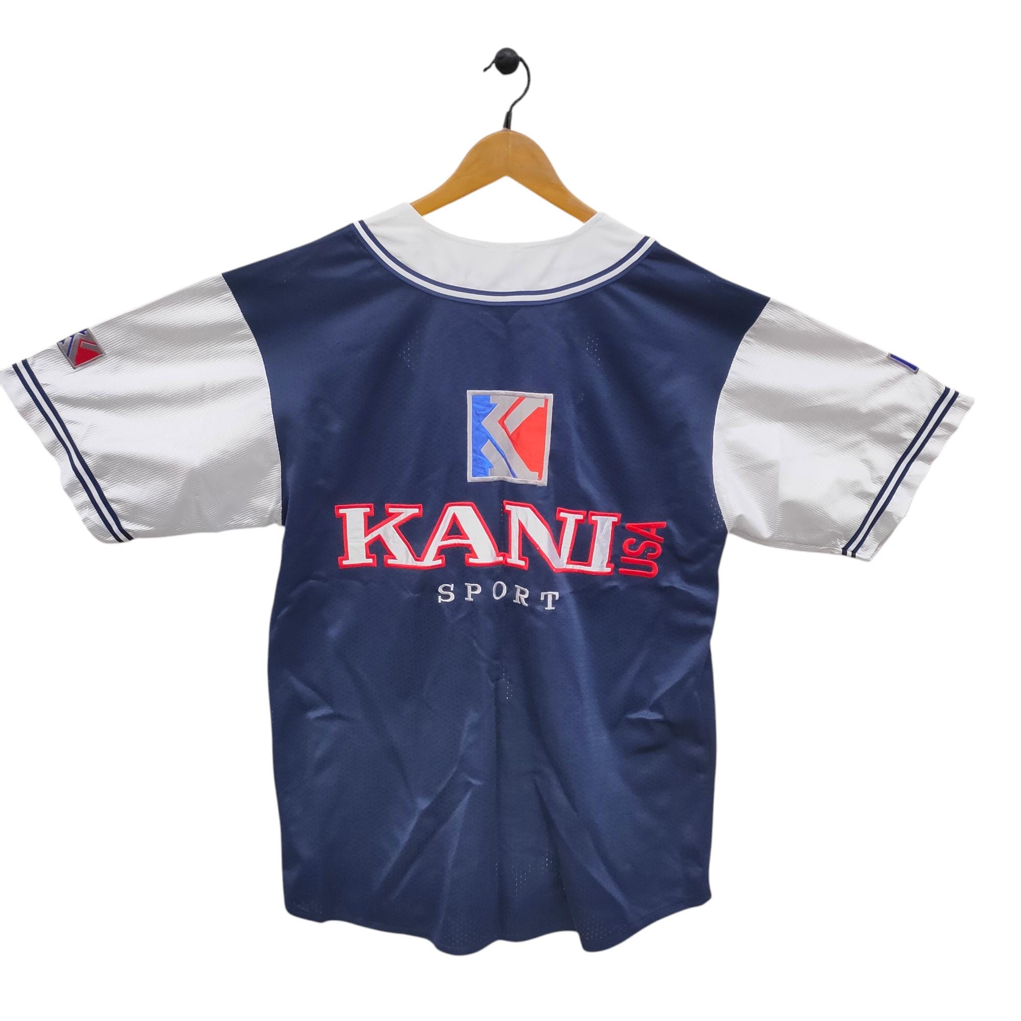 90s Kani Sport USA Jersey Medium Vintage Karl Kani Hip Hop Streetwear Big Logo Jersey Navy Blue White Size M Jersey – Cozy Vibes · Must-Have Style