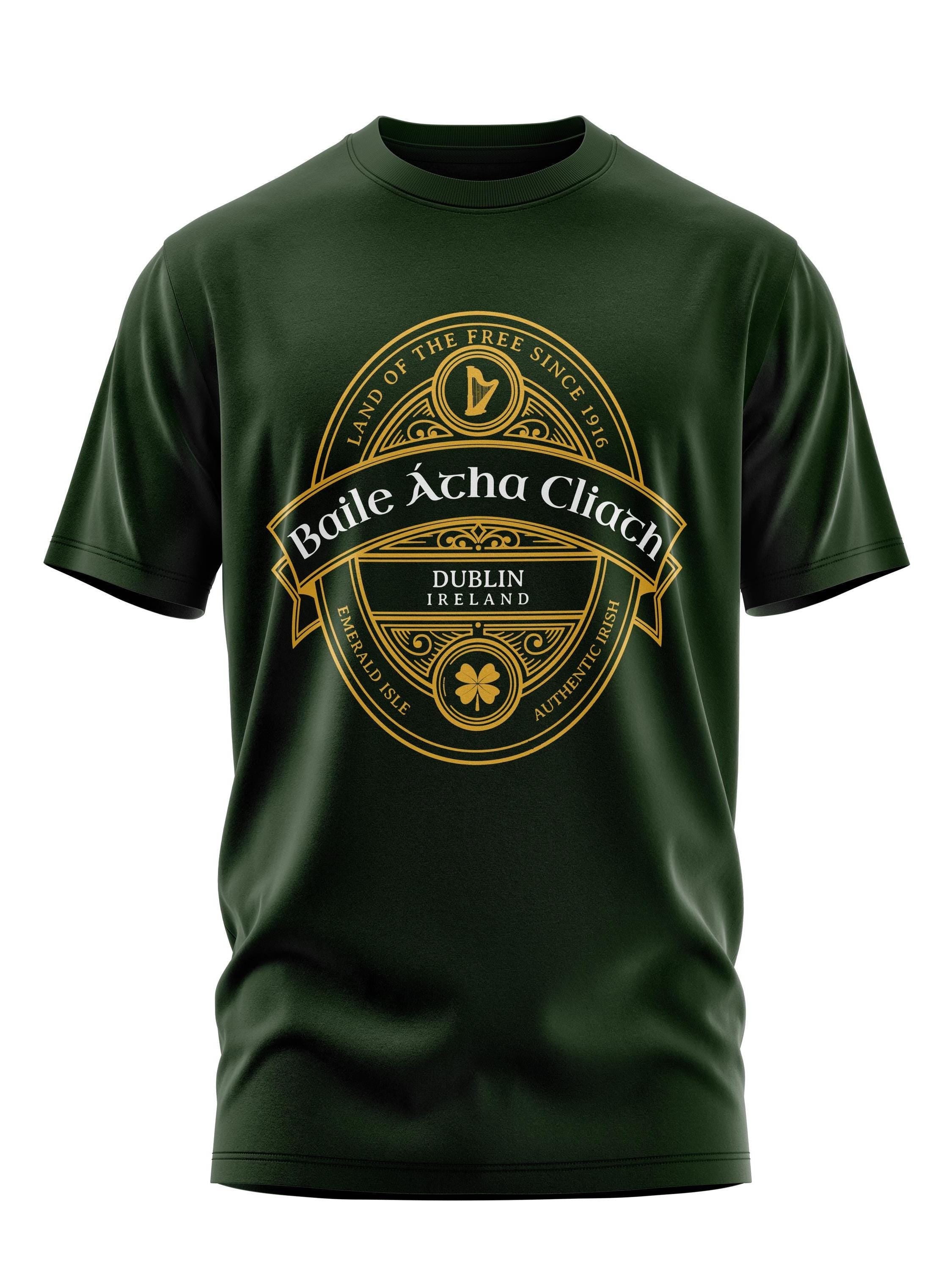 Baile tha Cliath Dublin In Irish T Shirt Dublin Ireland Heritage Shirt Celtic Irish Pub Tee Emerald Isle Gift Vintage Gaelic Design Graphic Tee – Fan Favorite · Perfect For Daily Wear