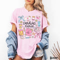 Cardiac Nurse Shirt Cardiology Vascular Heart Nurse RN NP CVICU Whimsical Retro Coquette Doodle Graduation Gift Graphic Tee – Premium Graphic · Perfect For Daily Wear