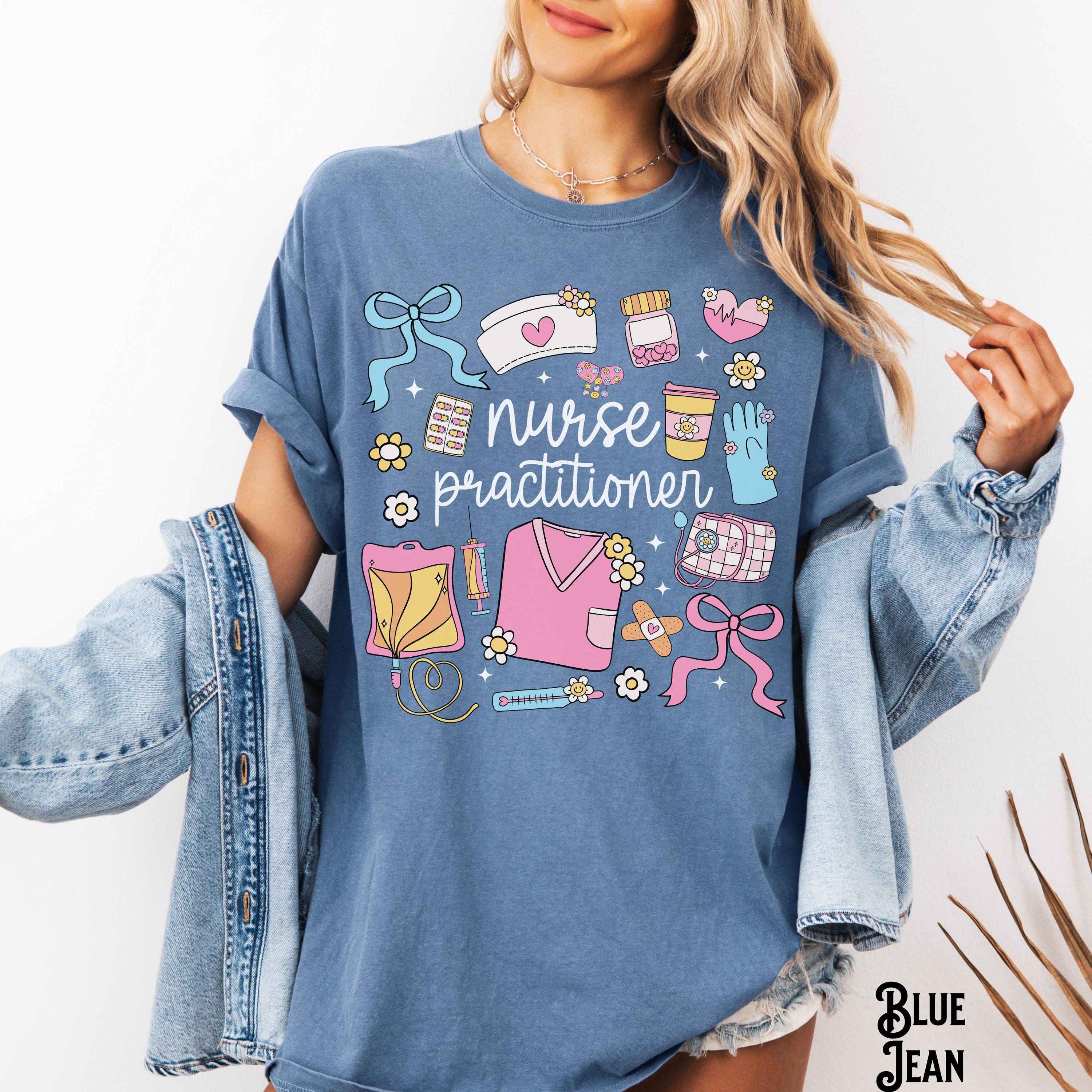 Nurse Practitioner Shirt NP Tee Nursing T Shirt Whimsical Retro Doodle Nurse Life Graduation Appreciation NP Gift Graphic Tee – Feel-Good Design · High-Quality Print