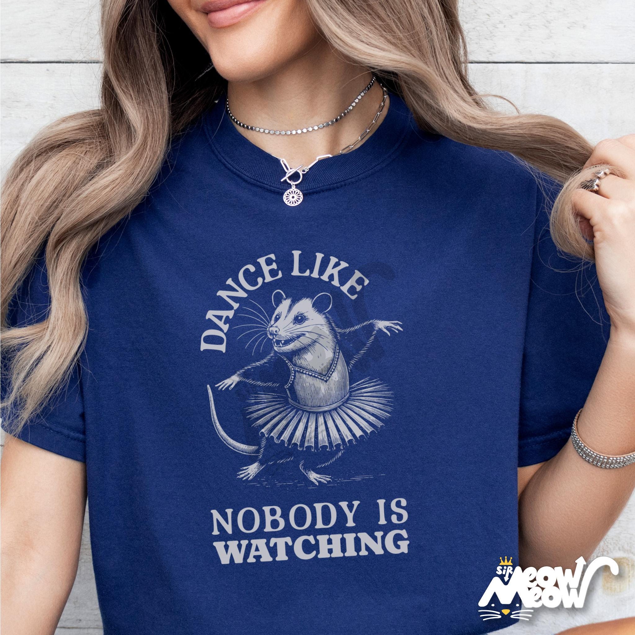 Dance Like Nobody Is Watching Shirt Funny Opossum T Shirt Ballet Possum Graphic Tee Vintage Animal Gift for Dancers and Weirdos Graphic Tee – Feel-Good Design · Perfect For Daily Wear