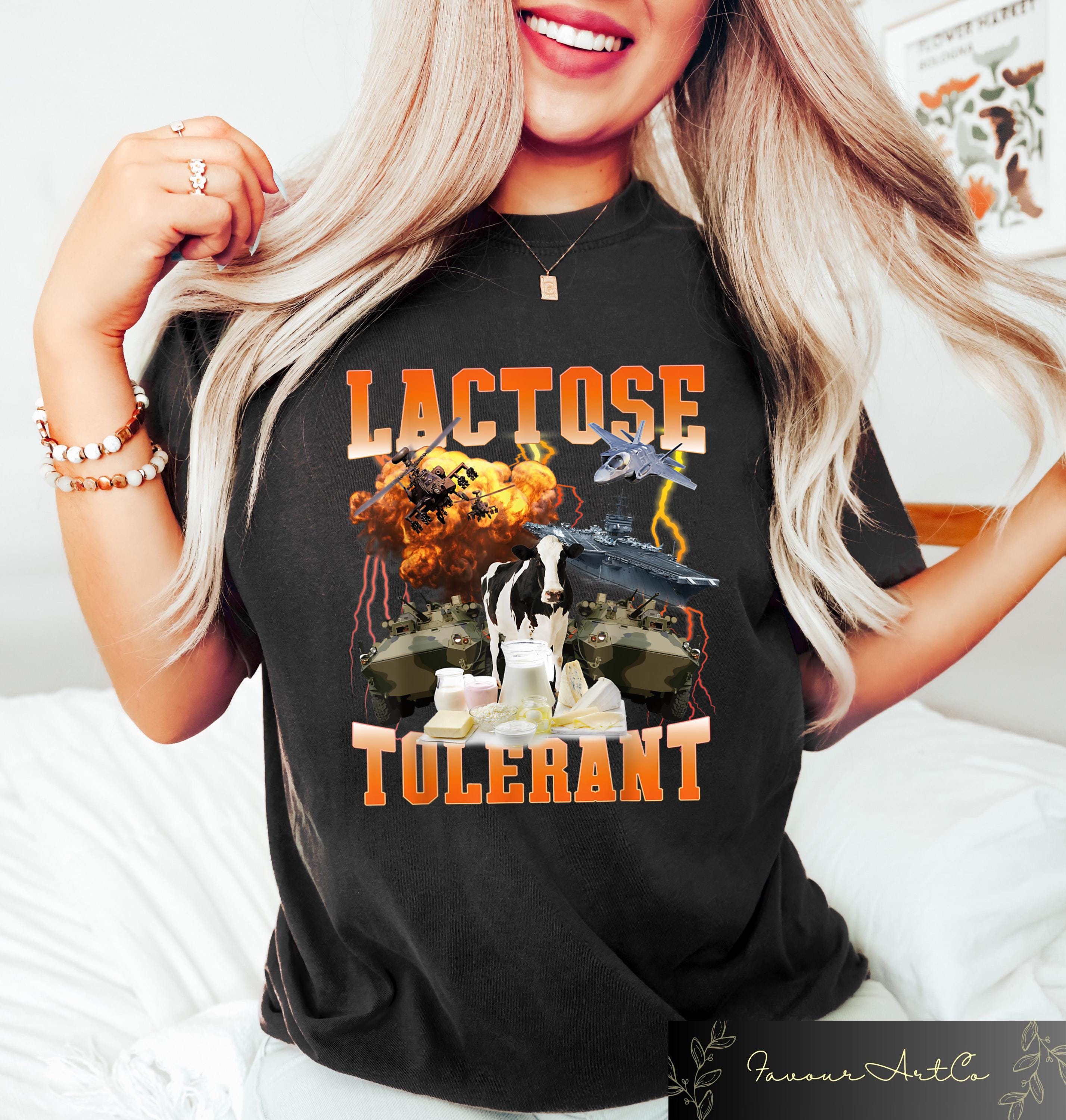 Retro Comfort Lactose Tolerant T shirt Food Allergy Shirt Funny Women Sweatshirt Lactose Intolerance Gift Offensive Meme Sweater Sweatshirt – Aesthetic Look · Great Gift For Fans