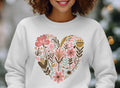 Boho Floral Heart Sweatshirt Floral Sweatshirt Floral Heart Flower Heart Design Summer Sweatshirt Heart Sweatshirt Gift for Bestie Sweatshirt – Fan Favorite · Perfect For Daily Wear