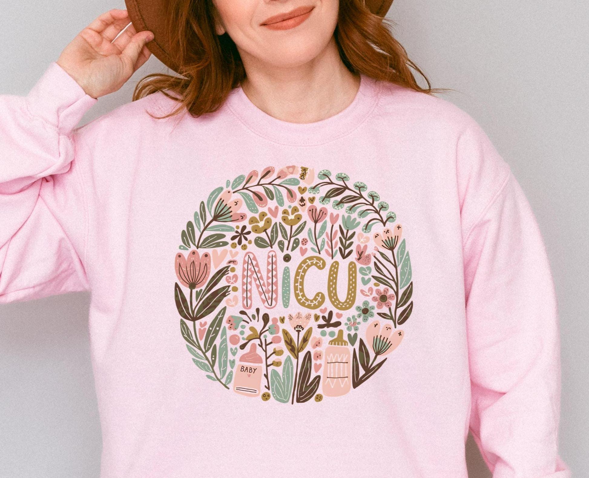 NICU Boho Floral Sweatshirt Floral NICU Sweatshirt NICU Nurse Sweatshirt Boho Baby Sweatshirt Cute Baby Sweatshirt New Mom Gift Sweatshirt – Bold Style · Perfect For Daily Wear