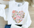 RN Sweatshirt Boho Floral Heart Sweatshirt Registered Nurse Sweatshirt Nurse Appreciation Gift Floral Sweatshirt Nurse Week Gift Sweatshirt – Everyday Comfort · Trending Graphic Apparel