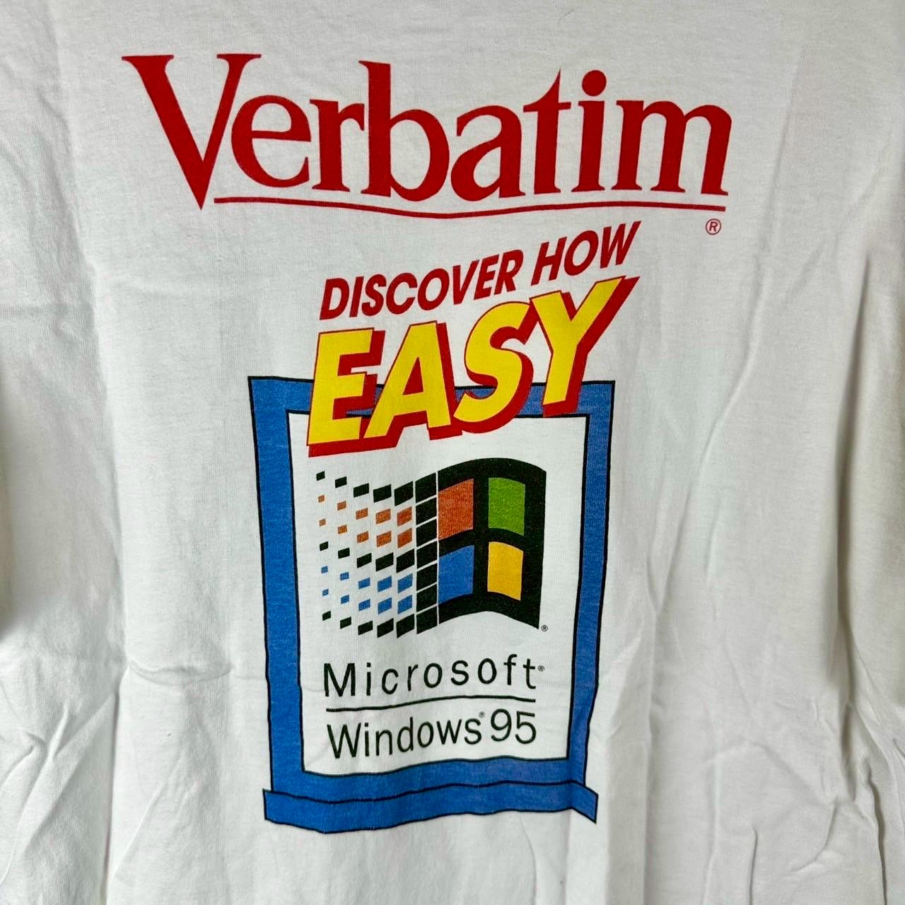 Vintage 90s Microsoft Windows 95 Verbatim Computer Promo single stitch T shirt Vintage Windows Computer Vintage Computer Promo Tee Graphic Tee – Cozy Vibes · Great Gift For Fans