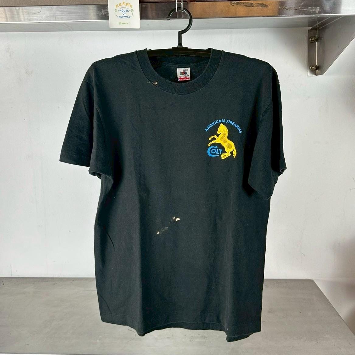 Vintage 90s Colt American Firearms Gun Promo Large single stitch T shirt Graphic Tee – Bold Style · Trending Graphic Apparel