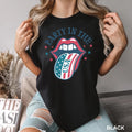 Retro Party in the USA Shirt American Flag Tongue Lips Tee 4th of July Tee Patriotic Rock Concert Shirt Independence Day Outfit Celebration Graphic Tee – Cozy Vibes · Top Pick For Any Outfit