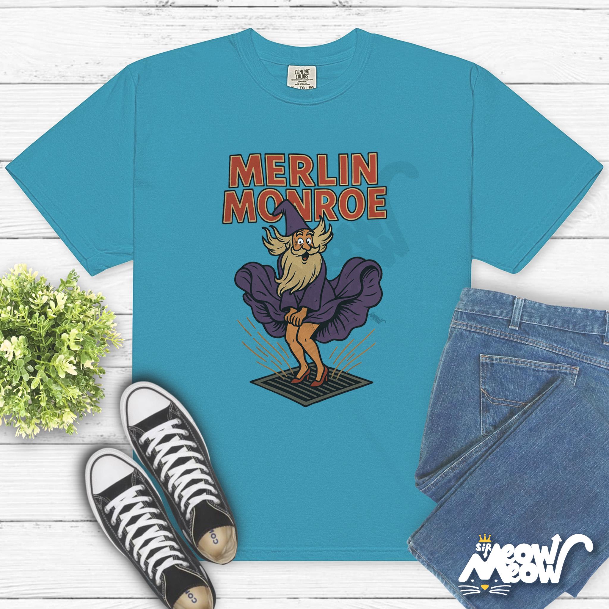 Merlin Monroe Wizard Parody Tee 1717 Vintage Unisex Shirt Funny Magic Movie Gift Graphic Tee – Aesthetic Look · Must-Have Style