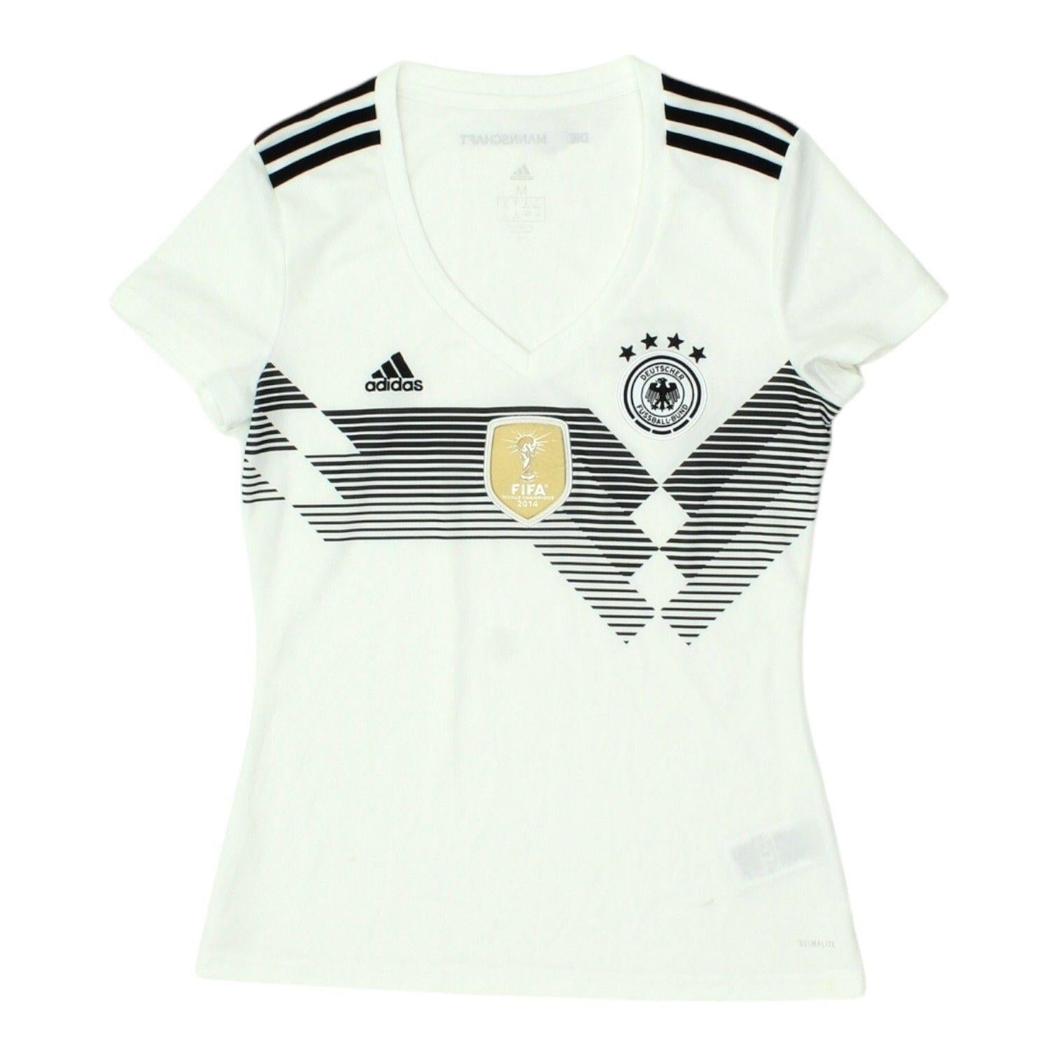 DFB Womens White Top Adidas Football Jersey Sportswear Athletic Shirt Jersey – Everyday Comfort · Great Gift For Fans