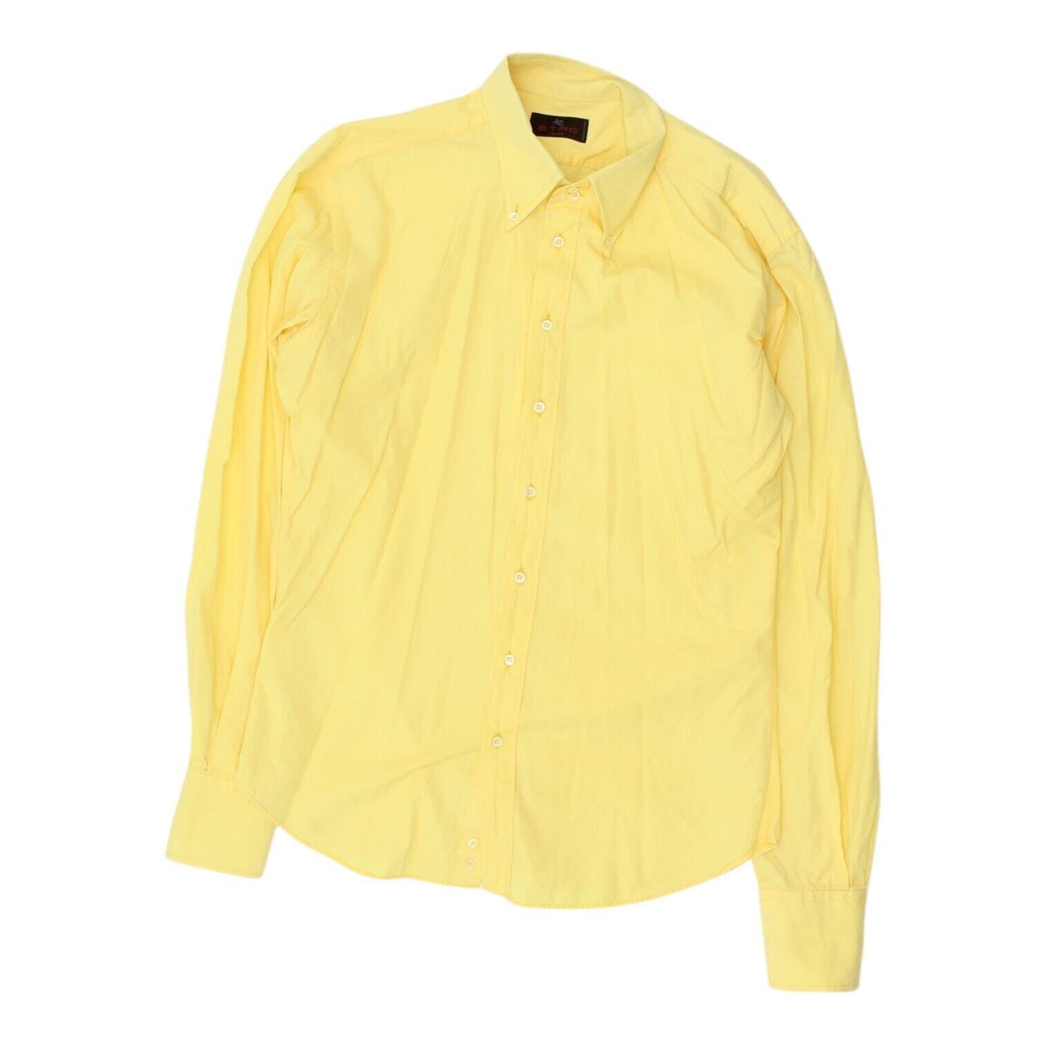 Etro Mens Yellow Shirt Vintage High End Designer Formal Button Down Collar Graphic Tee – Fan Favorite · Top Pick For Any Outfit