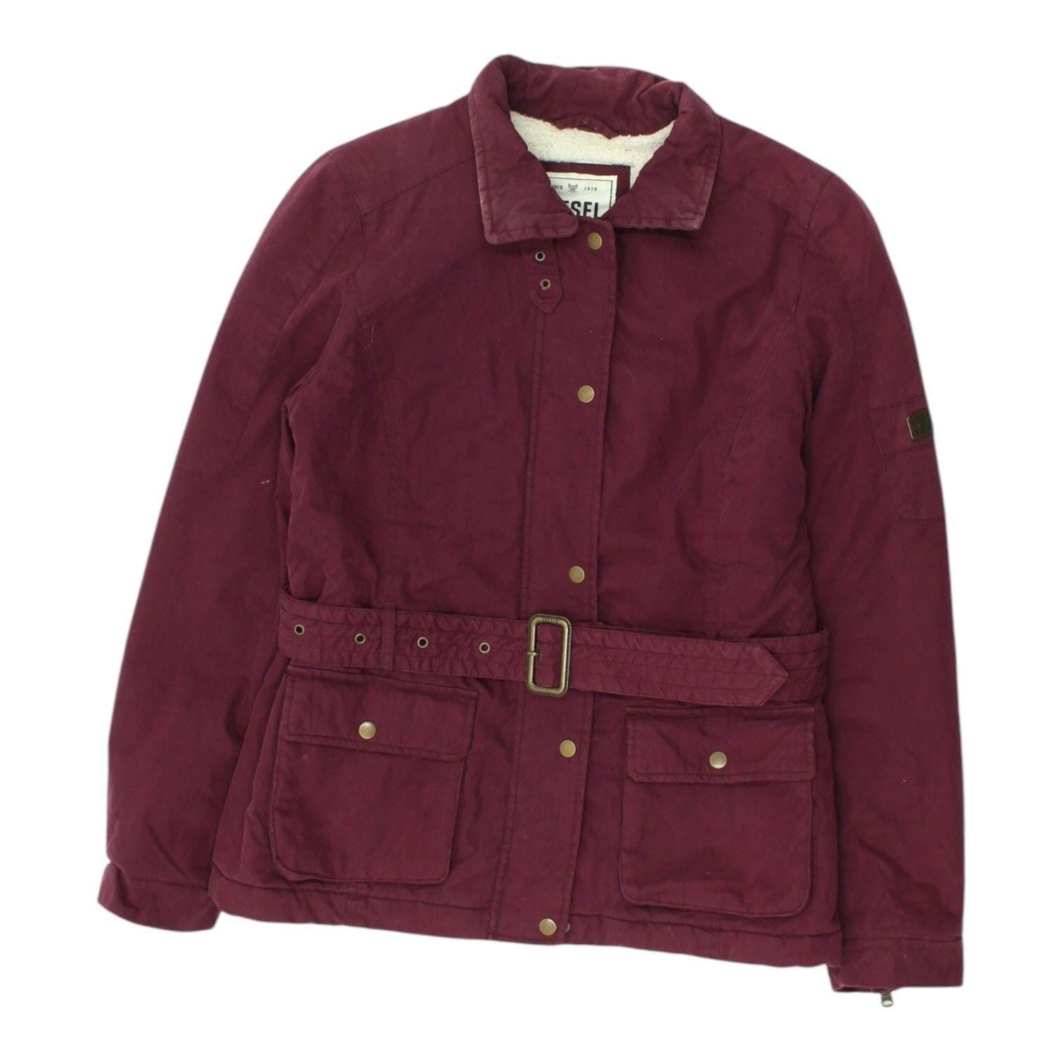 Diesel Womens Purple Jacket Vintage Outerwear Zip Up Casual Streetwear Graphic Tee – Aesthetic Look · High-Quality Print