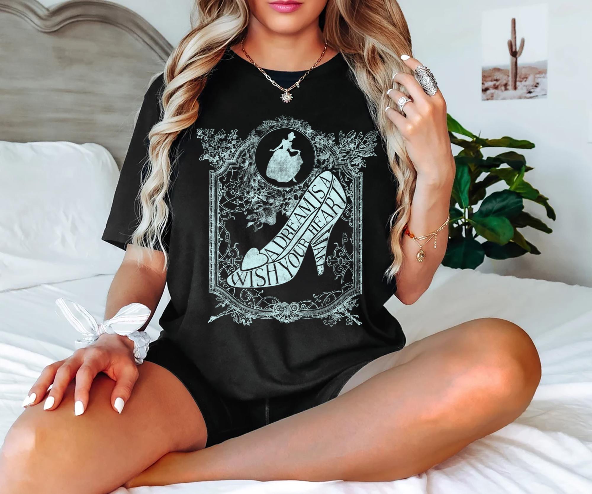 Disney Cinderella Shirt A Dream Is a Wish Glass Slipper Tee Princess Castle T Shirt Bibbidi Bobbidi Boo Magic Kingdom Shirt Gift for Women Graphic Tee – Easygoing Wear · Top Pick For Any Outfit