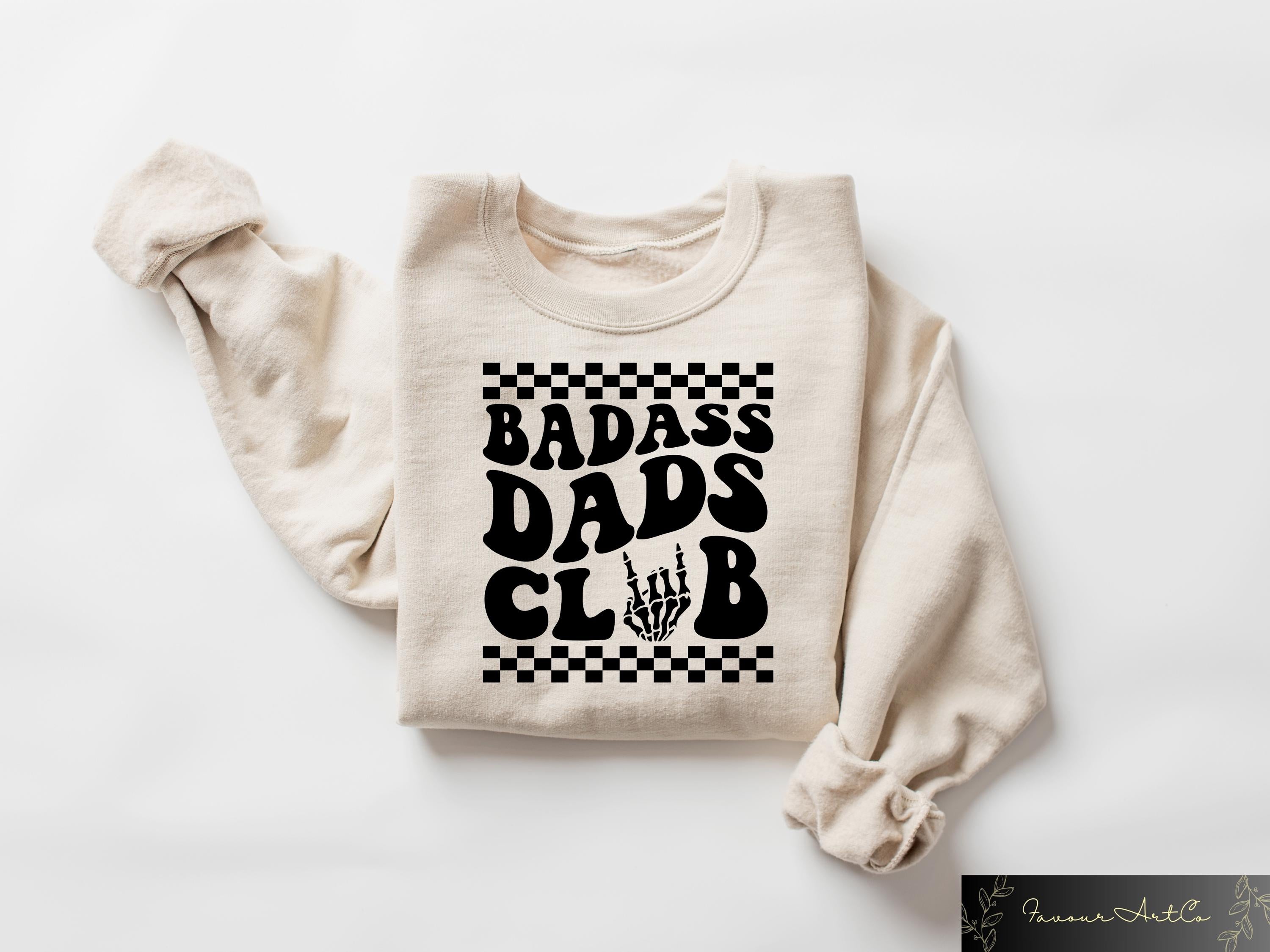 Retro Comfort Dad Sweatshirt Badass Dads Club T shirt Father39s Day Shirt Sarcastic Dad Gift Cool Dad Shirt Funny Dad Crewneck Sweatshirt – Aesthetic Look · Perfect For Daily Wear