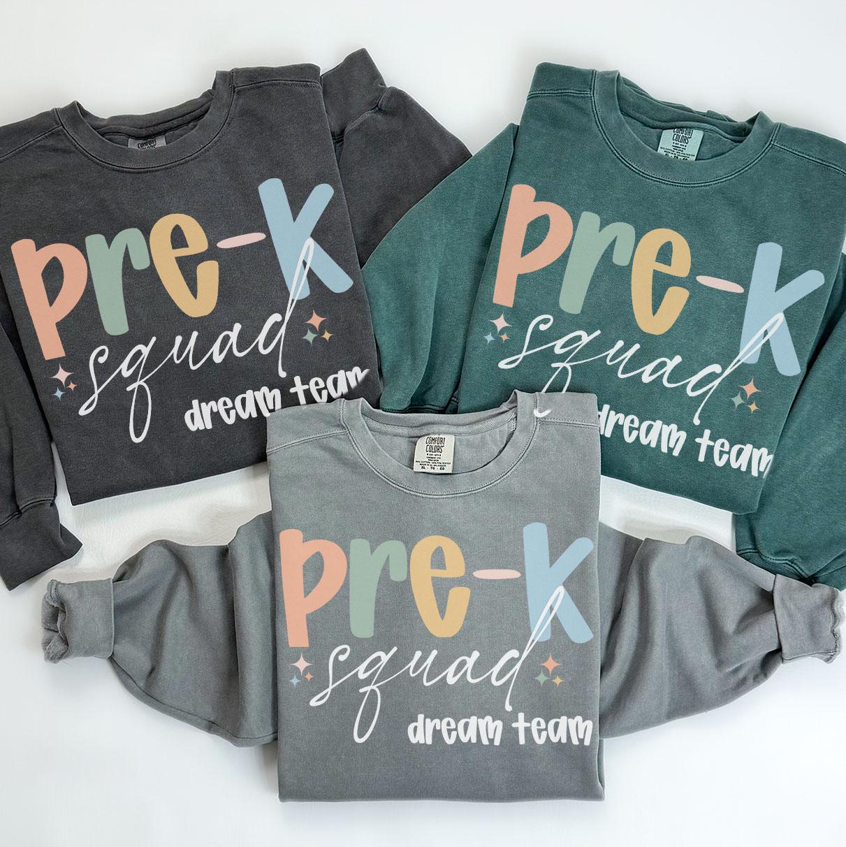 Comfort Colors PreK Team Sweatshirt Teacher Sweatshirt Preschool Crewneck Back to School Tee Pre K Department Gifts Crew Squad Sweatshirt – Easygoing Wear · Trending Graphic Apparel