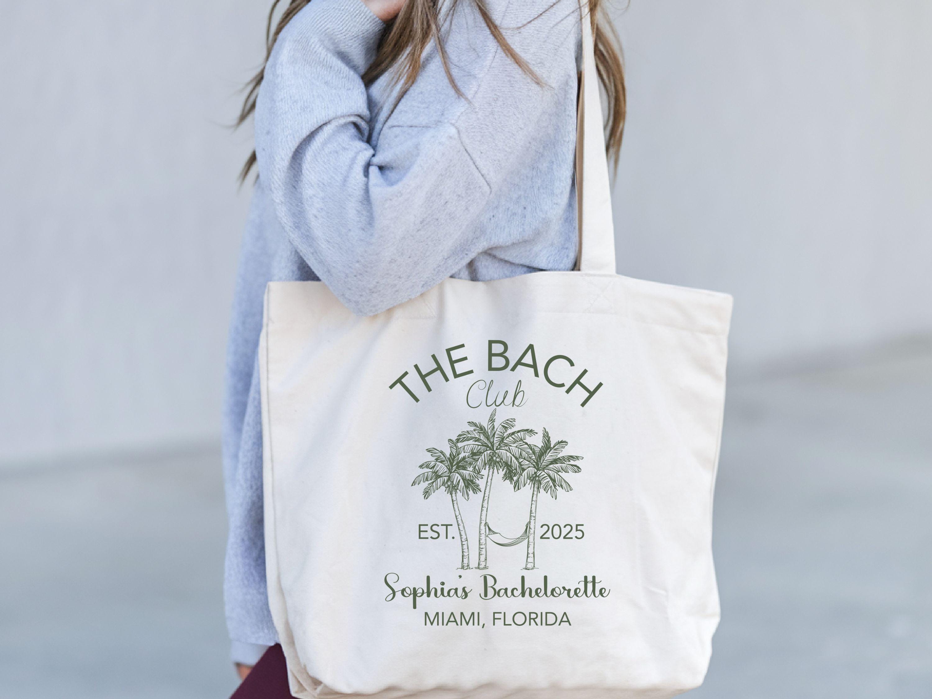 Custom The Bach Club Tote Bag Beach Bachelorette Gift Miami Bride Bag Bridesmaid Beach Tote Bag Summer Bachelorette Party Favor Bag Tote Bag – Fan Favorite · Trending Graphic Apparel