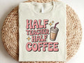Retro Half Teacher Half Coffee Shirt Coffee Lover Teacher Shirt Teacher Appreciation Shirt Retro Coffee Lovers Teacher Shirt Graphic Tee – Everyday Comfort · Perfect For Daily Wear