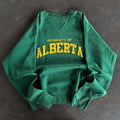 Vintage Y2K Tag University of Alberta Spellout BigLogo Embroidered Sweatshirt Crewneck Sweater Sweater University Colour Green Size NA Sweatshirt – Warm & Stylish · Trending Graphic Apparel