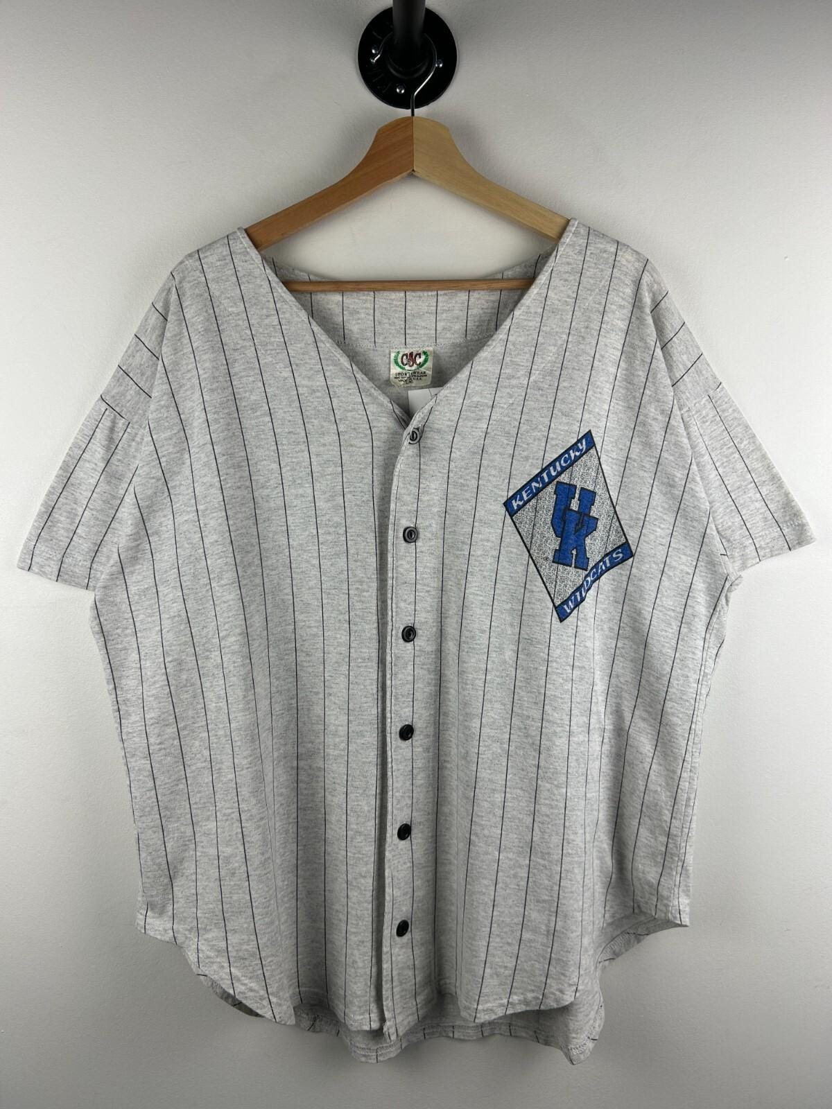 Vintage 90s Kentucky Wildcats Pin Stripe Grey Baseball Jersey Size L Jersey – Warm & Stylish · Trending Graphic Apparel