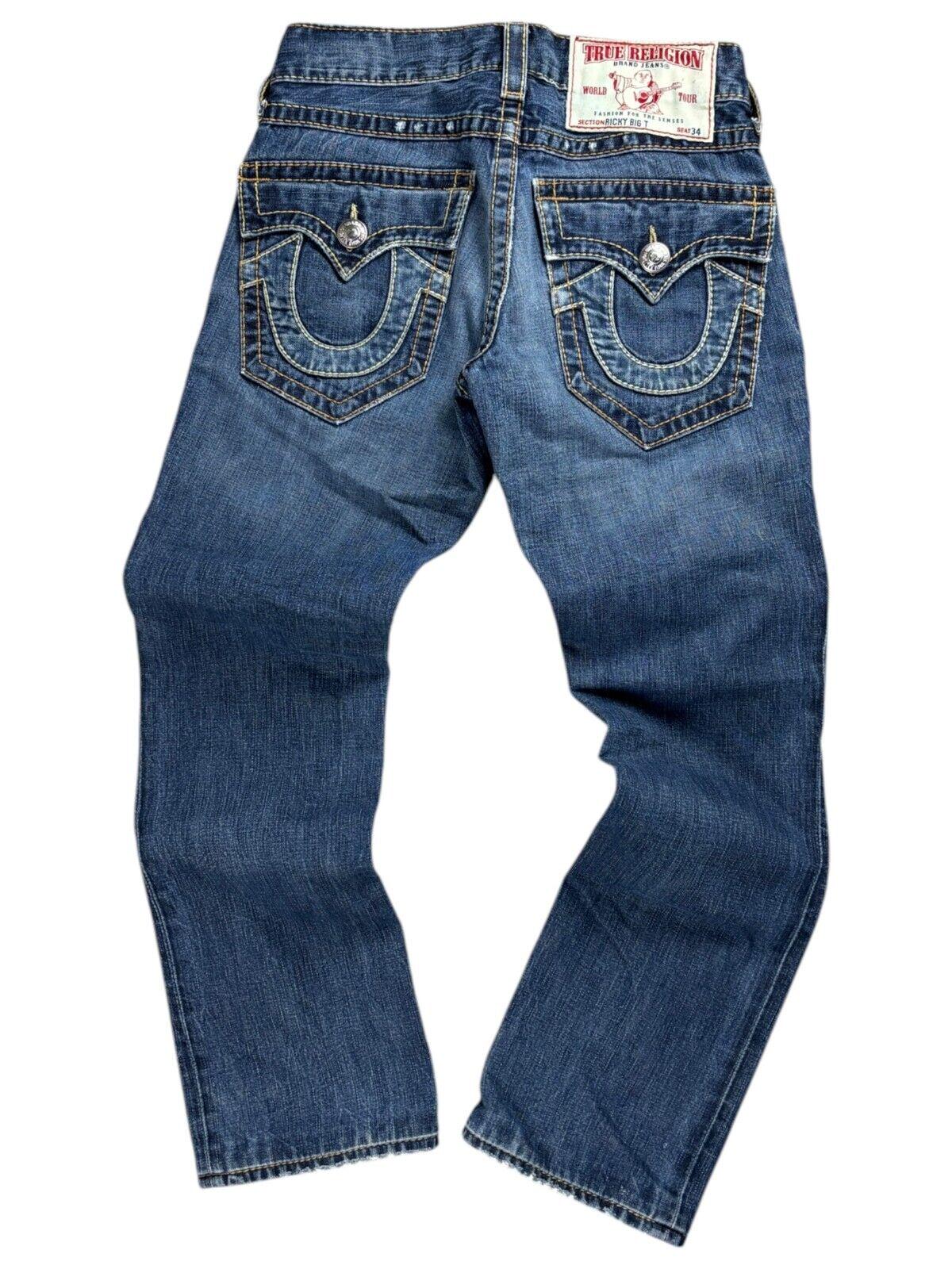 Vintage True Religion Big Patch Womens Mid Wash Jeans Size 29 Graphic Tee – Easygoing Wear · Must-Have Style