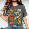 Christian Shirt Then Sings My Soul Flower Tee Whimsical Boho Wildflower Guitar T Shirt Worship Faith Religious Gift Graphic Tee – Bold Style · High-Quality Print