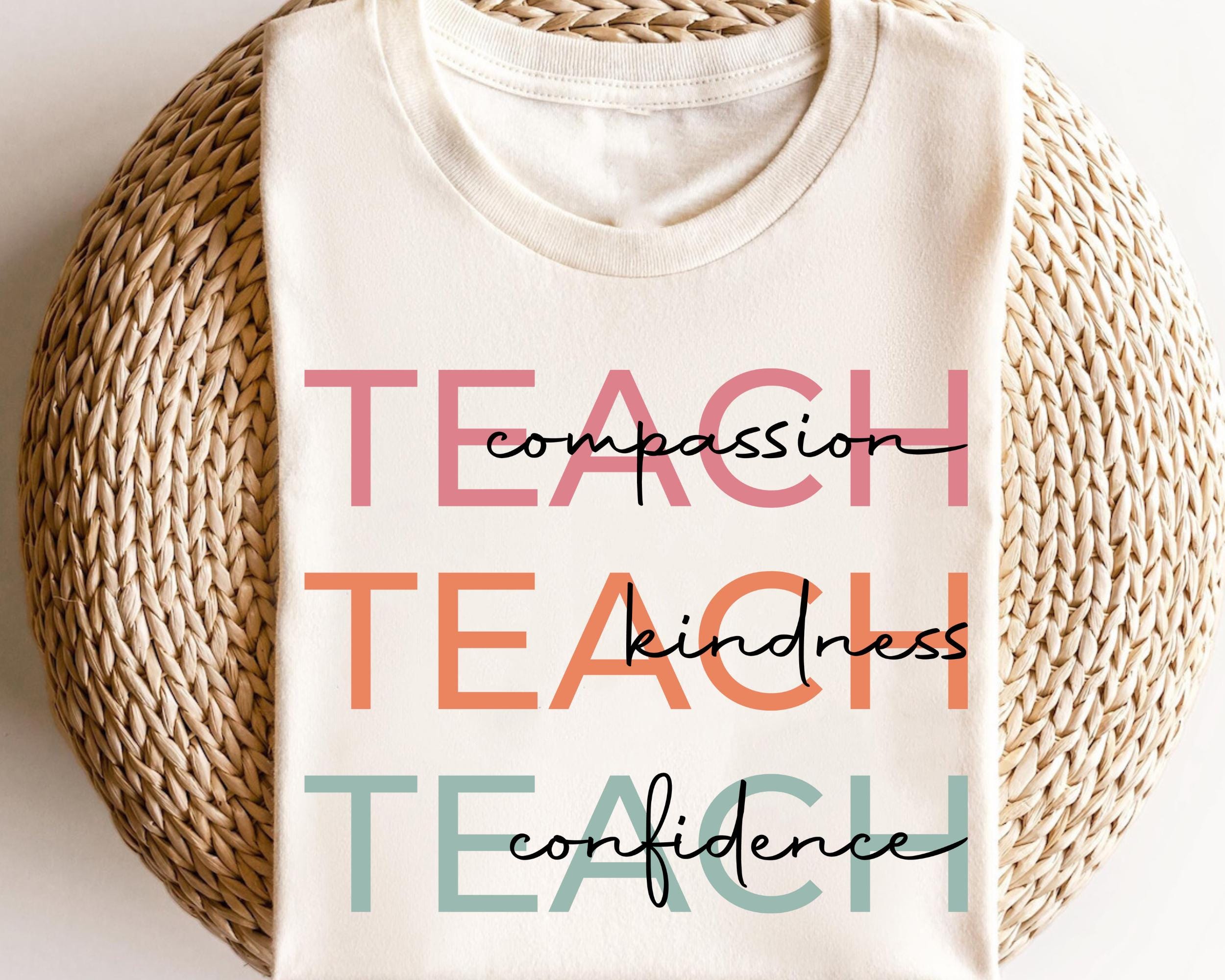 Compassion Kindness Confidence Teacher Shirt Cute Teach Shirt Teacher Shirt New Teacher Shirt New Teacher Gift Shirt Graphic Tee – Everyday Comfort · Top Pick For Any Outfit