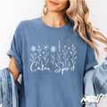 Calm Spirit Shirt Botanical Line Art Tee Minimalist Nature T Shirt Floral Calm Vibes Gift for Garden Lovers Graphic Tee – Bold Style · Must-Have Style