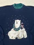 Vintage 1990s 90s Polar Bear Winter Wreath Snow Sweatshirt Womens XL Barely Worn Sweatshirt – Feel-Good Design · Must-Have Style