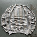 Vintage 90s 3D Knit Coogi Style Grunge Cream Green Sweater Graphic Tee – Aesthetic Look · High-Quality Print