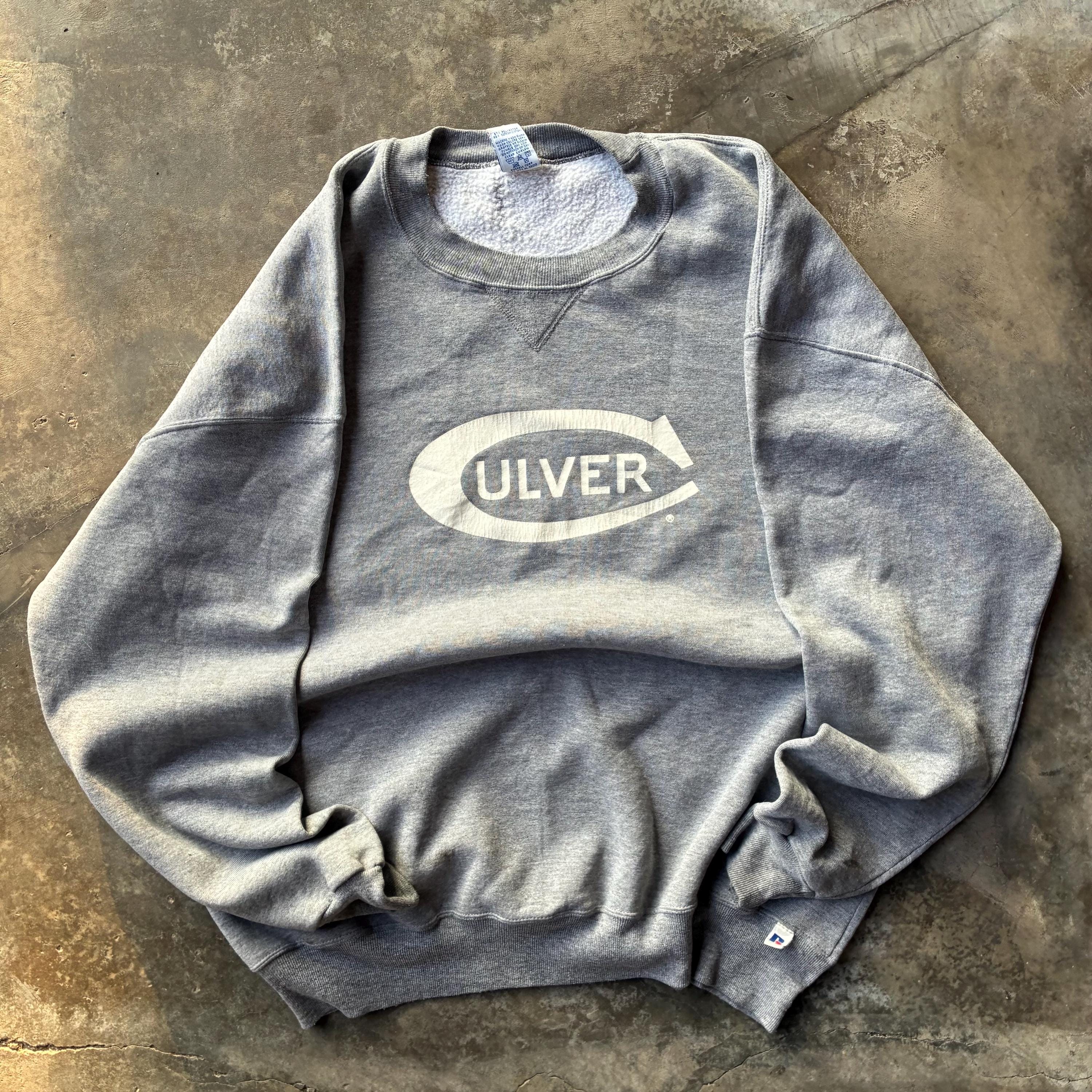 Vintage 90s Russel Tag Culver Big Spellout Embroided Logo Sweatshirt Crewneck Pullover Sweater Baggie University Colour Gray Size 3X Large Sweatshirt – Premium Graphic · Must-Have Style