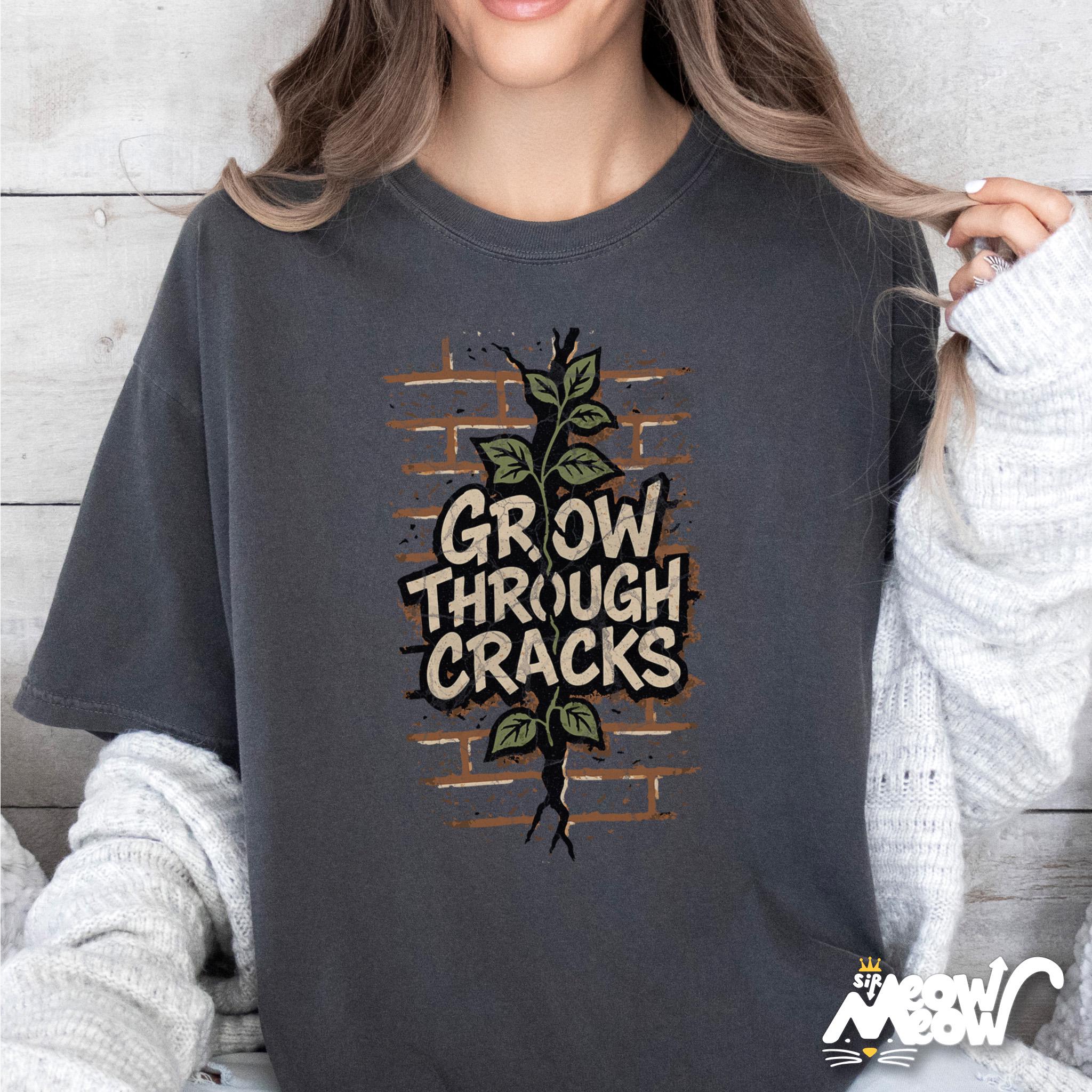 Grow Through Cracks T Shirt Motivational Urban Plant Shirt Resilience Graphic Tee Graphic Tee – Cozy Vibes · Must-Have Style