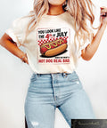 You Look Like The 4th Of July Shirt Funny Independence Day T shirt 4th July Gift Memorial Day Crewneck Hot Dog Lover Tee American Shirt Graphic Tee – Cozy Vibes · Great Gift For Fans