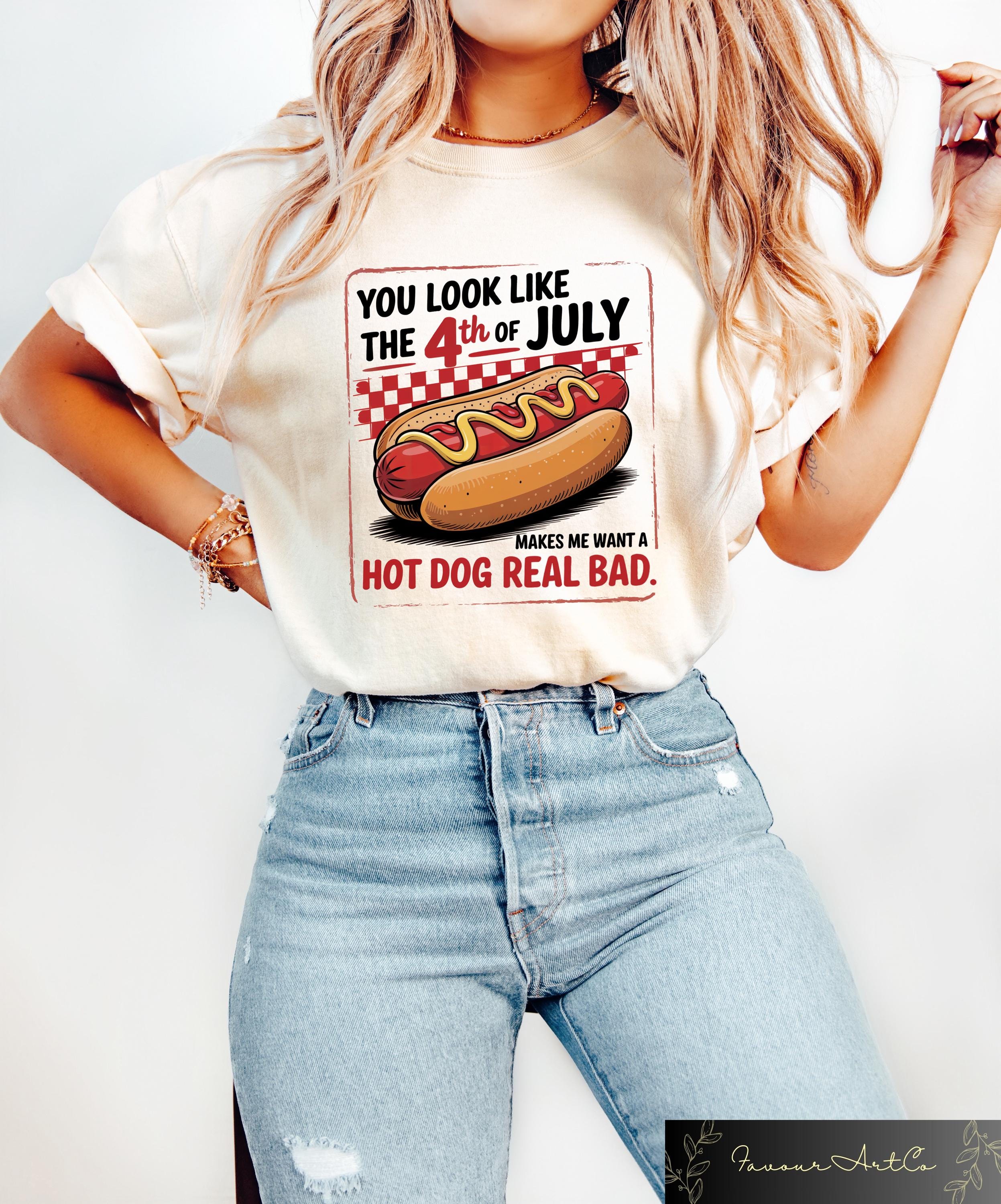 You Look Like The 4th Of July Shirt Funny Independence Day T shirt 4th July Gift Memorial Day Crewneck Hot Dog Lover Tee American Shirt Graphic Tee – Cozy Vibes · Great Gift For Fans